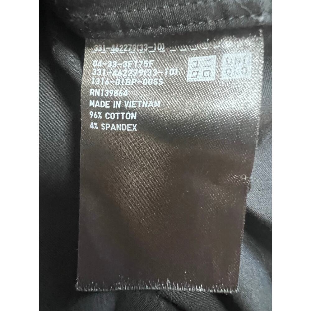 Uniqlo Men’s Medium Black Slim Fit Stretch Cotton Dress Shirt - Picture 5 of 7